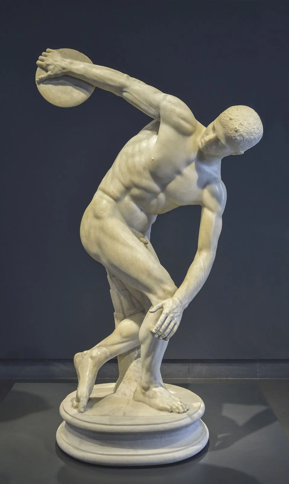 Il Discobolo in marmo esposto al Museo Nazionale Romano di Palazzo Massimo a Roma